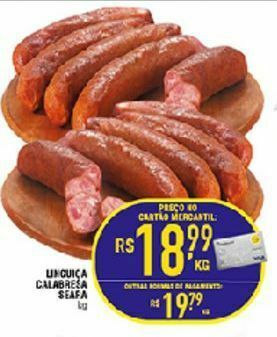 Mercantil Rodrigues Linguiça calabresa seara kg oferta