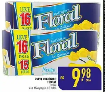 Papel higiênico floral 30m