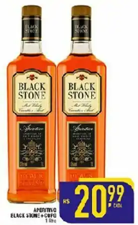 Aperitivos black stone + copo litro