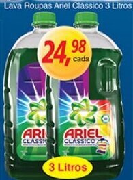 Supermercados Guanabara Lava roupas Ariel Classico 3L oferta