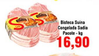 Shibata Supermercados Bisteca Suina Congelada Sadia Pacote 1kg oferta
