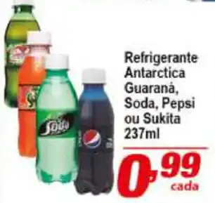 Ricoy Supermercados Refrigerante Antarctica Guarana, Soda, Pepsi ou Sukita 237ml oferta