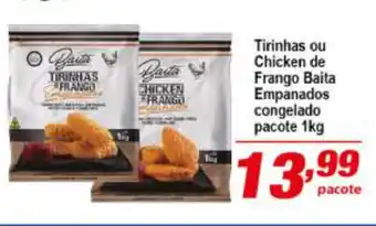 Tirinhas ou Chicken de Frango Baita Empanados congelado pacote 1kg