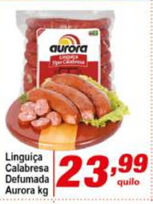 Ricoy Supermercados Linguica Calabresa Defumada Aurora 1kg oferta