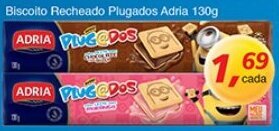 Supermercados Guanabara Biscoito Recheado Plugados Adria 130g oferta