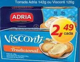 Supermercados Guanabara Torrada Adria 142g ou Visconti 120g oferta
