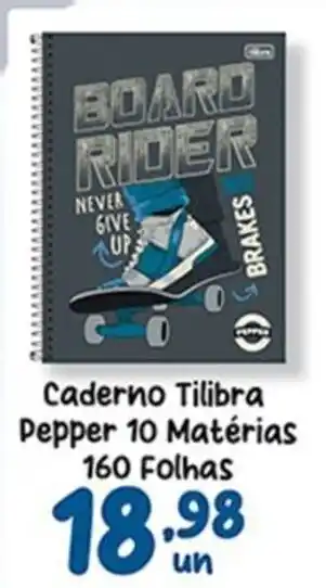 Caderno Tilibra Pepper 10 Matérias 160 Folhas
