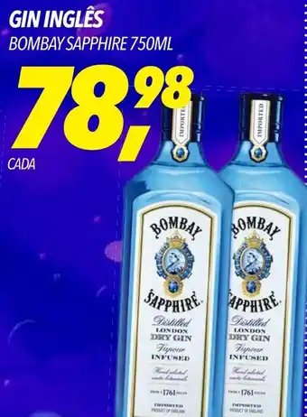 Frangolândia GIN INGLÊS BOMBAY SAPPHIRE 750ML oferta