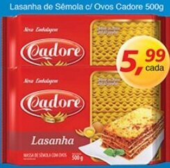 Lasanha de Semola c/ Ovos Cadore 500g