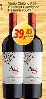 Supermercados Guanabara Vinho Chileno AS3 Cabernet Sauvignon Reserva 750ml oferta