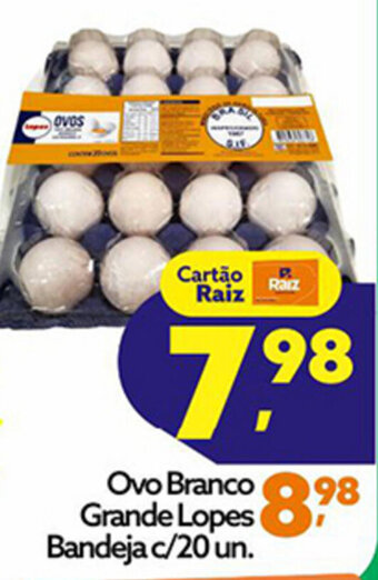 Ovo branco grande lopes bandeja c/20 un
