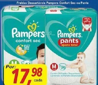 Supermercados Guanabara Fraldas Descartaveis Pampers Comfort Sec ou Pants oferta