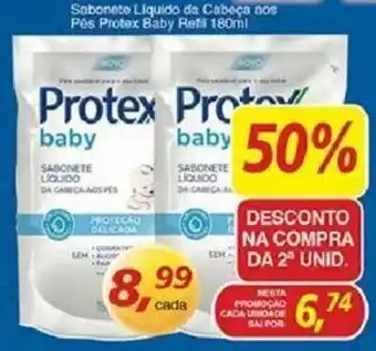 Supermercados Guanabara Sabonete Liqudio da Cabeca aos Pes Protex Baby Refil 180ml oferta
