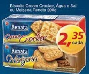 Supermercados Guanabara Biscoito Cream Cracker, Agua e Sal ou Maizena Renata 200g oferta