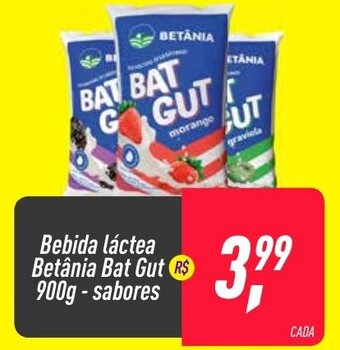 Frangolândia bebida lactea Betania Bat Gut 900ml Sabores oferta