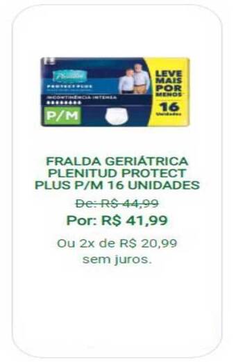Fralda Geriatrica Plenitud Protect Plus