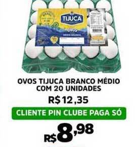 Ovos Tijuca Branco Médio Com 20 Unidades