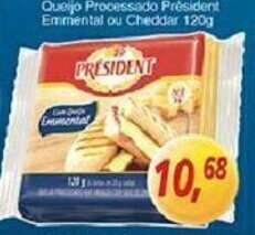 Supermercados Guanabara Queijo Processado President Emmental ou Cheddar 120g oferta
