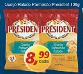 Supermercados Guanabara Queijo Ralado Parmesao President 100g oferta