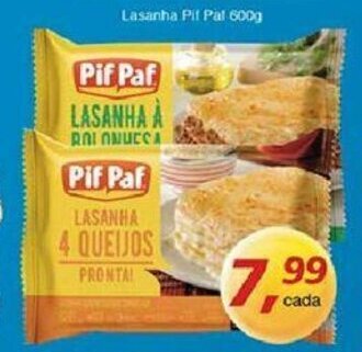 Supermercados Guanabara Lasanha Pif Paf 600g oferta