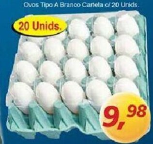 Supermercados Guanabara Ovos Tipo A Branco Cartela c/ 20 unids. oferta