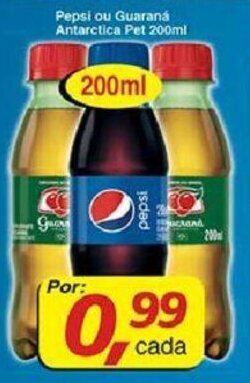 Supermercados Guanabara Pepsi ou Guarana Antarctica pet 200ml oferta