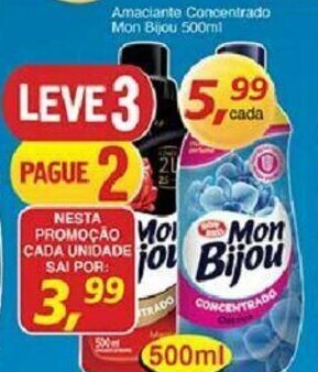 Supermercados Guanabara Amaciante Concentrado Mon Bijou 500ml oferta