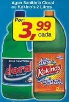 Supermercados Guanabara Agua Sanitaria Cloral ou Kokino's 2L oferta