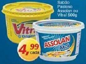 Supermercados Guanabara Sabao Pastoso Assolan ou Vitral 500g oferta