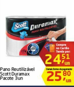 Tenda Atacado Pano reutilizável scott duramax 3un oferta