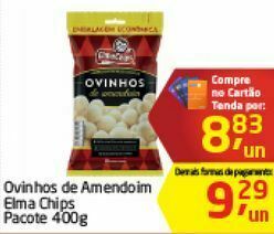 Tenda Atacado Ovinhos de amendoim elma chips 400g oferta
