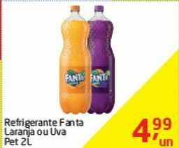 Refrigerante fanta laranja ou uva 2l