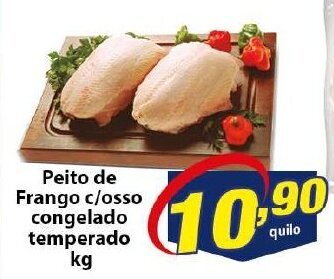 Vencedor Atacadista Peito de Frango c/ Osso Congelado temperado 1kg oferta