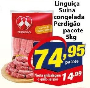 Vencedor Atacadista Linguica Suina congelada Perdigao pacote 5kg oferta
