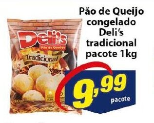 Vencedor Atacadista Pao de Queijo congelado Deli's tradicional pacote 1kg oferta