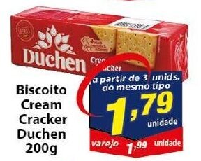 Vencedor Atacadista Biscoito Cream Cracker Duchen 200g oferta