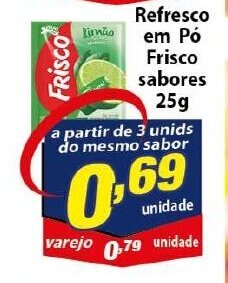 Refresco em po Frisco Sabores 25g
