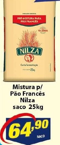Vencedor Atacadista Mistura p/ Pao Frances Nilza saco 25kg oferta