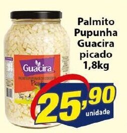 Palmito Pupunha Guacira picado 1.8kg