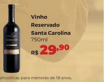 Villarreal Supermercados Vinho Reservado Santa Carolina 750ml oferta
