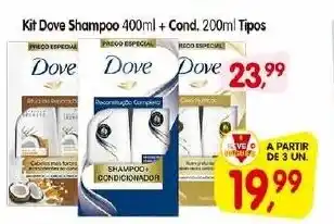 Cercadão Kit Dove Shampoo 400ml + Cond. 200ml Tipos oferta