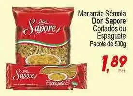 Macarrão Sêmola Don Sapore Cortados Ou Espaguete Pacote 500g