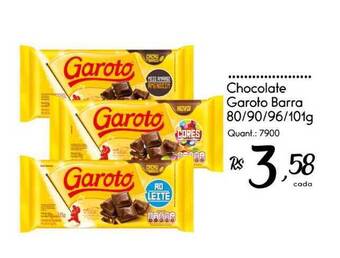 Giassi Supermercados Chocolate Garoto Barra 80/90/96/101g oferta