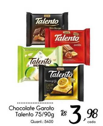 Chocolate Garoto Talento 75/90g