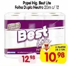 Cercadão Papel Hig. Best Lite Folha Dupla Neutro 20m c/12 oferta