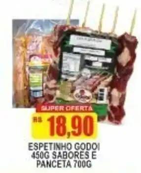Espetinho Godoi 450g Sabores E Panceta 700g