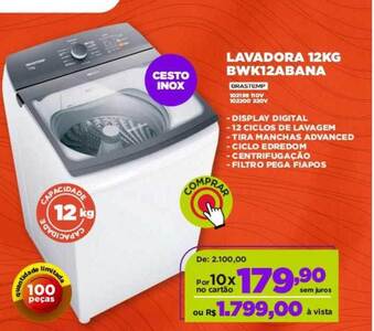 Móveis Simonetti Lavadora 12kg Bwk12abana oferta
