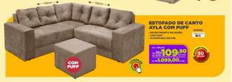 Móveis Simonetti Estofado De Canto Ayla Com Puff oferta