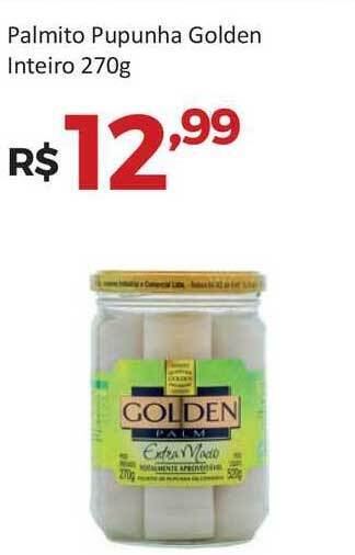 Villarreal Supermercados Palmito Pupunha Golden Inteiro 270g oferta