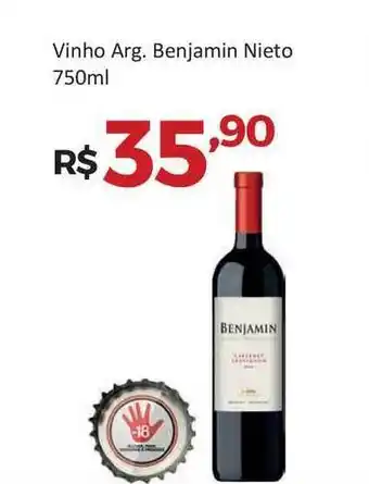 Villarreal Supermercados Vinho Arg. Benjamin Nieto 750ml oferta